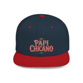 Papi Chicano " Old School " Logo - Embroidered Flat Bill Snapback Hat