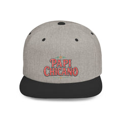 Papi Chicano " Old School " Logo - Embroidered Flat Bill Snapback Hat