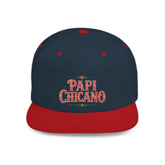 Papi Chicano " Old School " Logo - Embroidered Flat Bill Snapback Hat